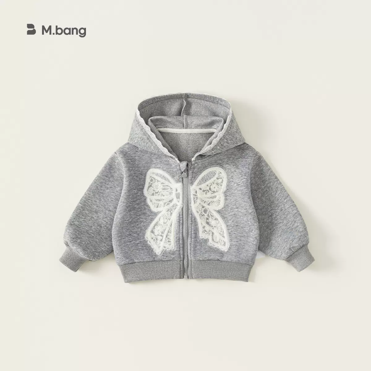 宥宝童装秋款女童外套新款女宝宝秋季卫衣蝴蝶结儿童衣服连帽上衣