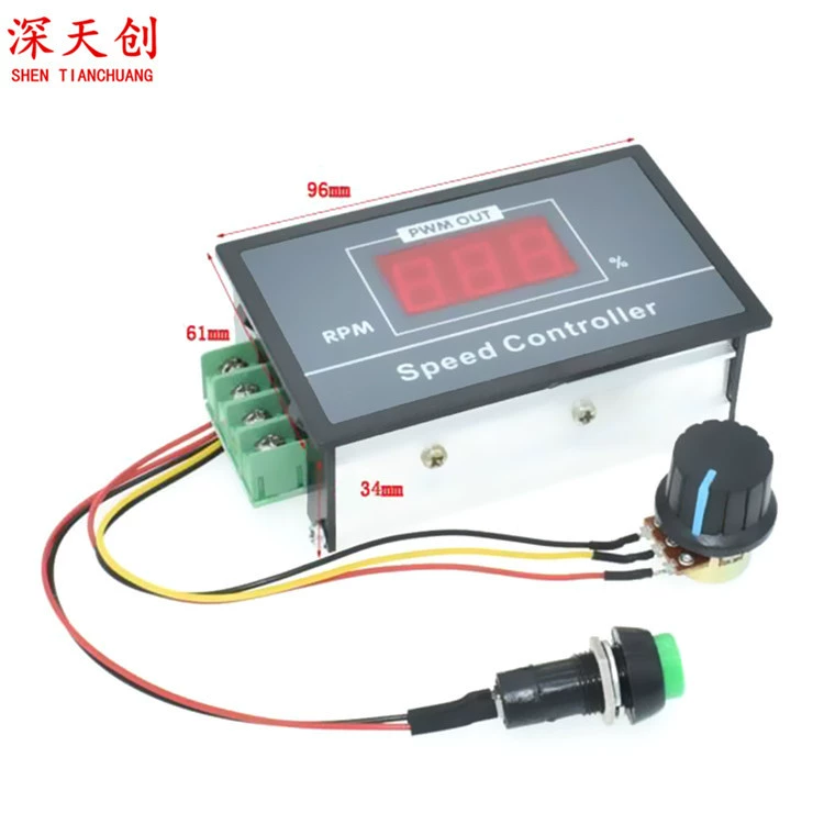 Цифровой дисплей ШИМ контроллер скорости двигателя постоянного тока 6V12V24V48V безэлектродный контроллер переключателя управления скоростью корпус дисплея