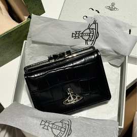 2025年新款西太后钱包卡包鳄纹零钱包三折女士零钱包牛皮多卡位