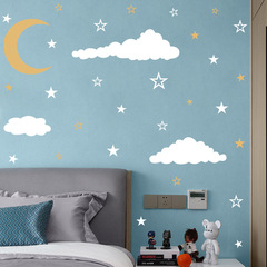 FX-F81 New Stars Moon Clouds Children's Bedroom Home Cabinet Wall Decor Removable Wall Sticker Self Adhesive