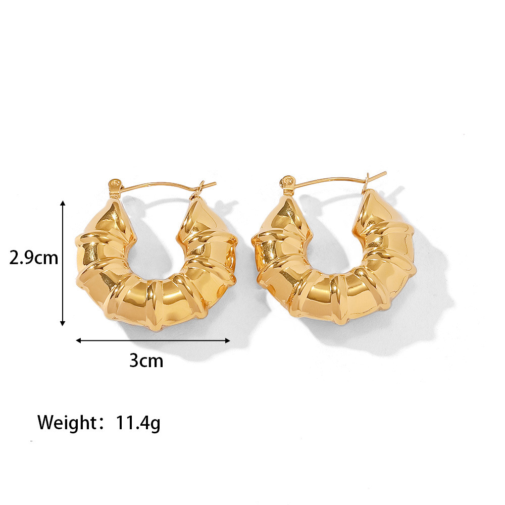 1 Pair Simple Style Classic Style C Shape U Shape The Answer Plating Stainless Steel Earrings display picture 5