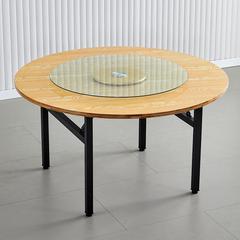折り畳み大円食卓家庭用ホテルレストランの宴会円卓にはターンテーブルのシンプルな円卓パネルの実木食卓がついている