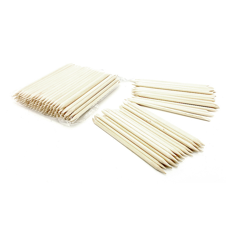 Usar un palo de uñas, un palo de naranja de doble cabeza, un palo de beech, empujar la piel muerta, relieve, pegamento, accesorios de eliminación de uñas para limpiar las juntas de uñas.