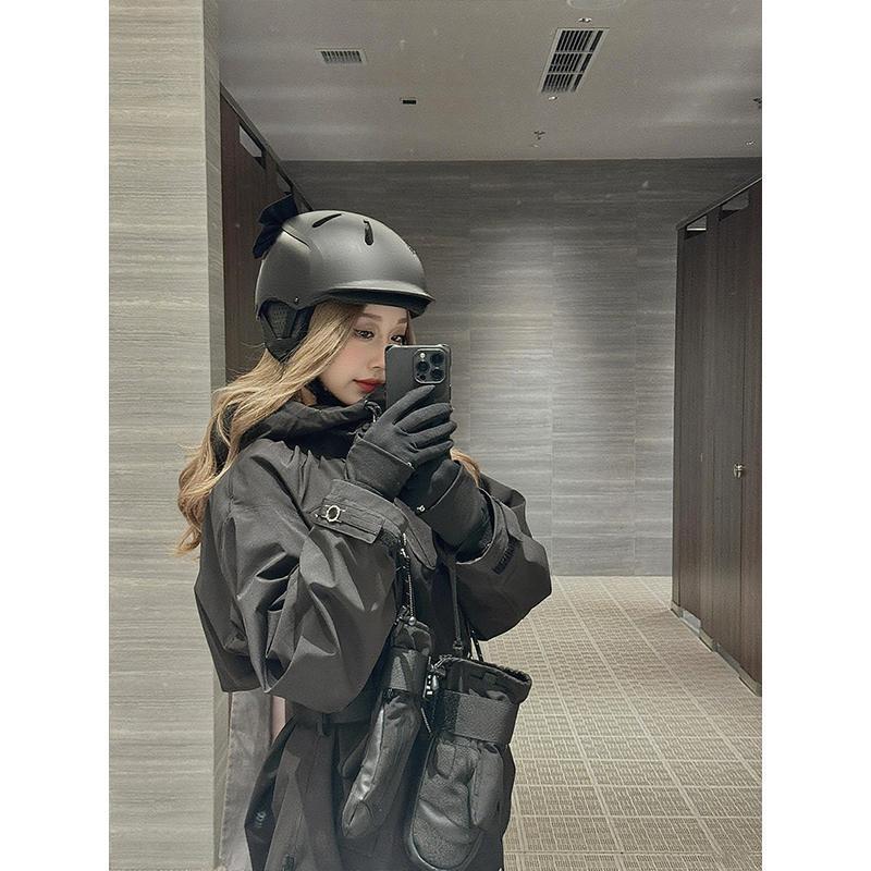 FUYAN黑色修身滑雪服套装女2025冬新款超好看防风防寒单双板雪衣|undefined
