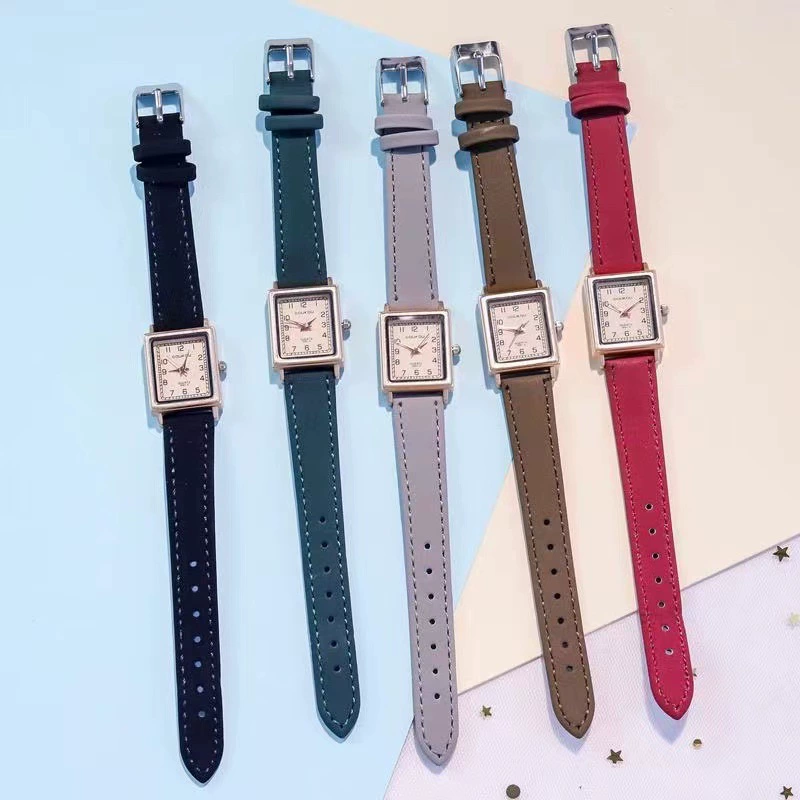 Women's Square Watch (Beijing Time) Quartz, PU Strap, 2.5 cm Dial, Minimalist Style