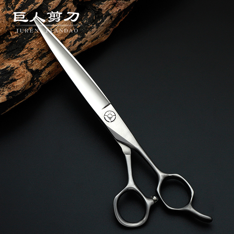 6.8寸440C磨砂柄美发平剪 徒手综合大切口柳叶理发剪刀 制定LOGO