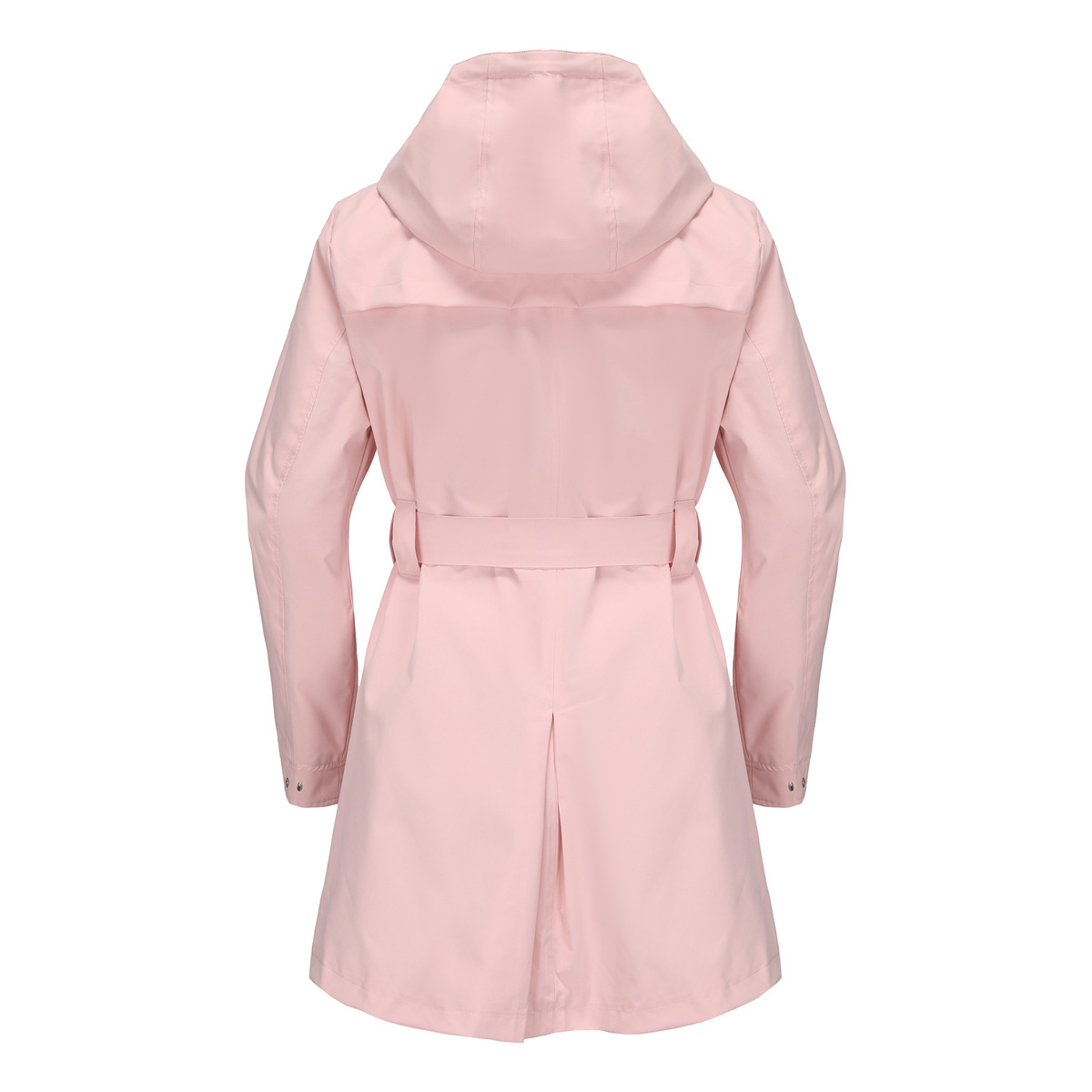 Women's Clothing Spring and Autumn Hooded Water Repellent Jacket with Belt Thin Casual Loose Windbreaker _voghion.com