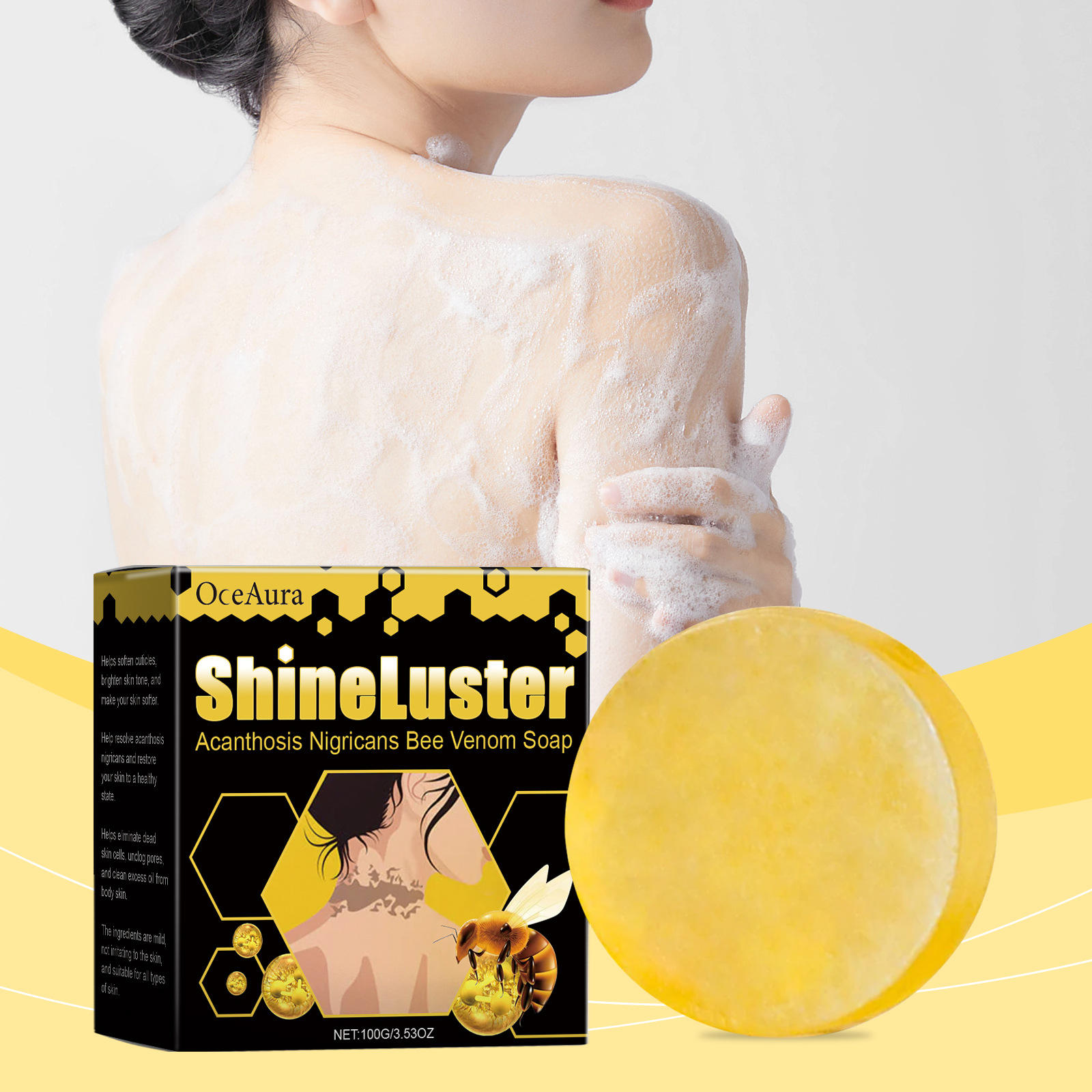 OceAura Temizleme Sabunu, Derinlemesine Temizleyici Cilt Bakımı Pürüzsüz Gençleştirici Kokulu Sabun_voghion.com