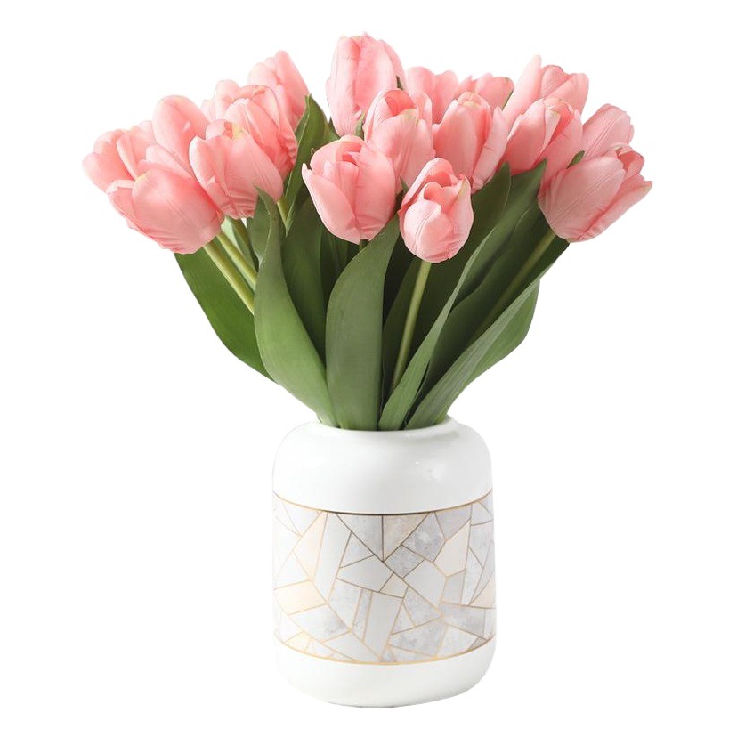 Languifang de alta gama flor artificial sensación hidratante tulipán fotografía decoración del hogar flor falsa fábrica ventas directas