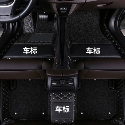 Modelə uyğun ayaqaltı – floor mats, Porsche Macan - porsche-718-double-layerblack-rice-noodles-black-silk-loops