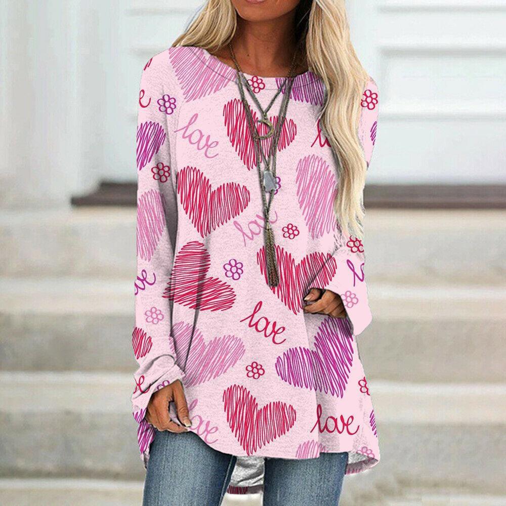 Women's T-shirt Long Sleeve T-shirts Classic Style Streetwear Heart Shape display picture 3