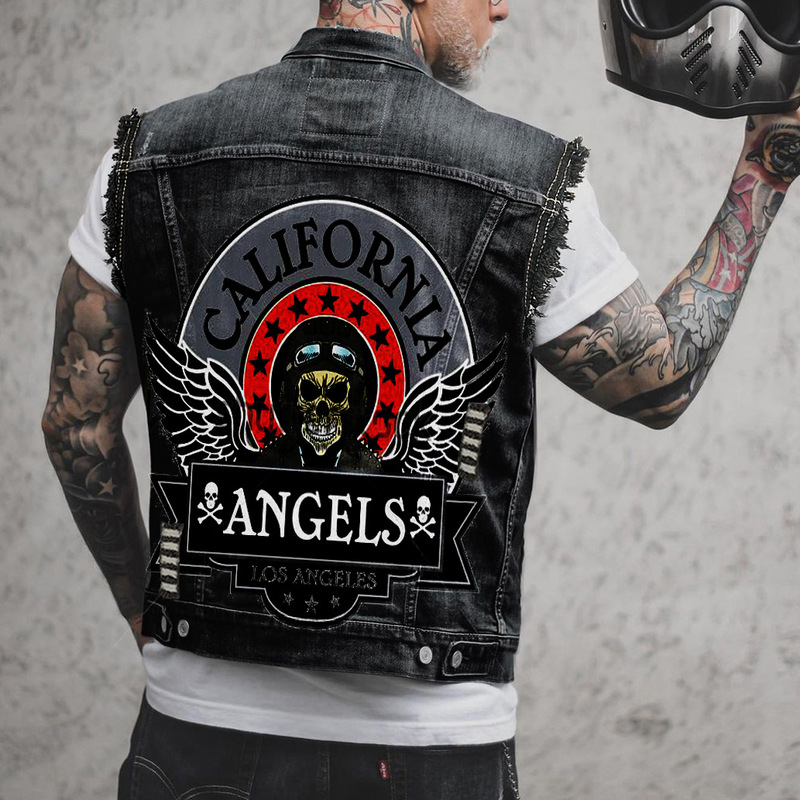 2024 Aliexpress Men's Workwear Denim Vest Lapel Single Breasted Sleeveless Jacket Vest Wais Coat25