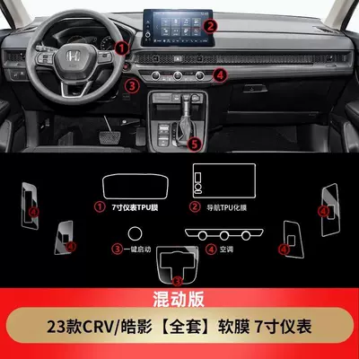 Headlight Film, Central Control Navigation Screen, Car interior film - full-set-of-membranes-hybrid-version-7inch-screens