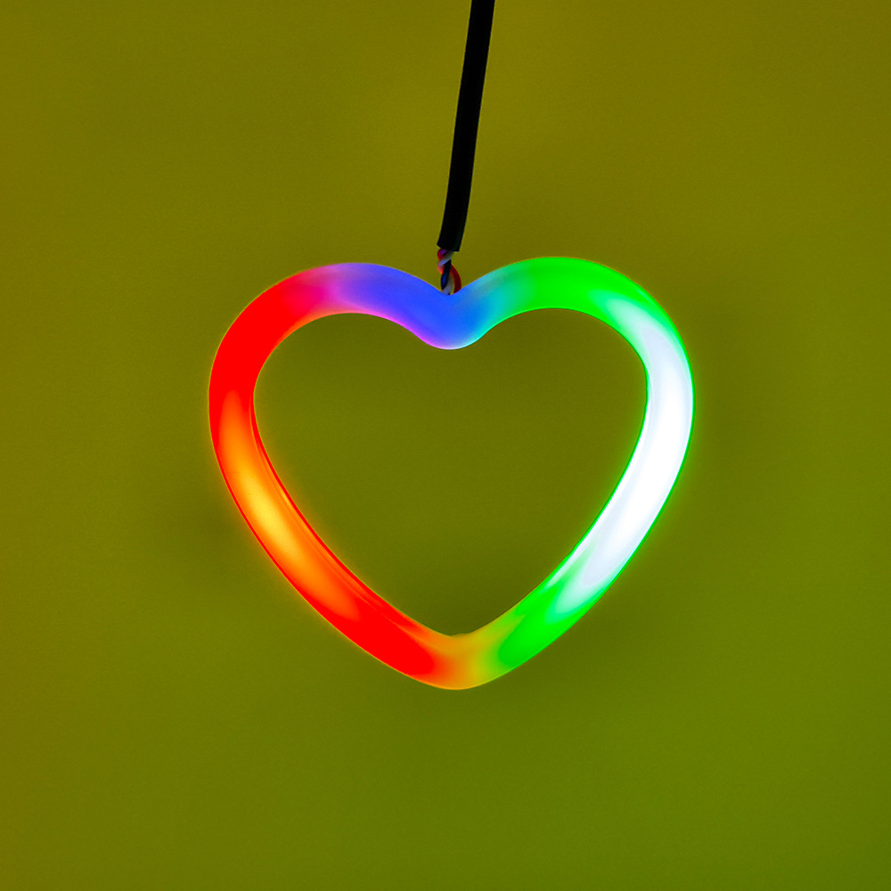 New car LED headlights with heart-shaped fantasy angel eyes RGB dual-lamp APP control daytime running lights modification