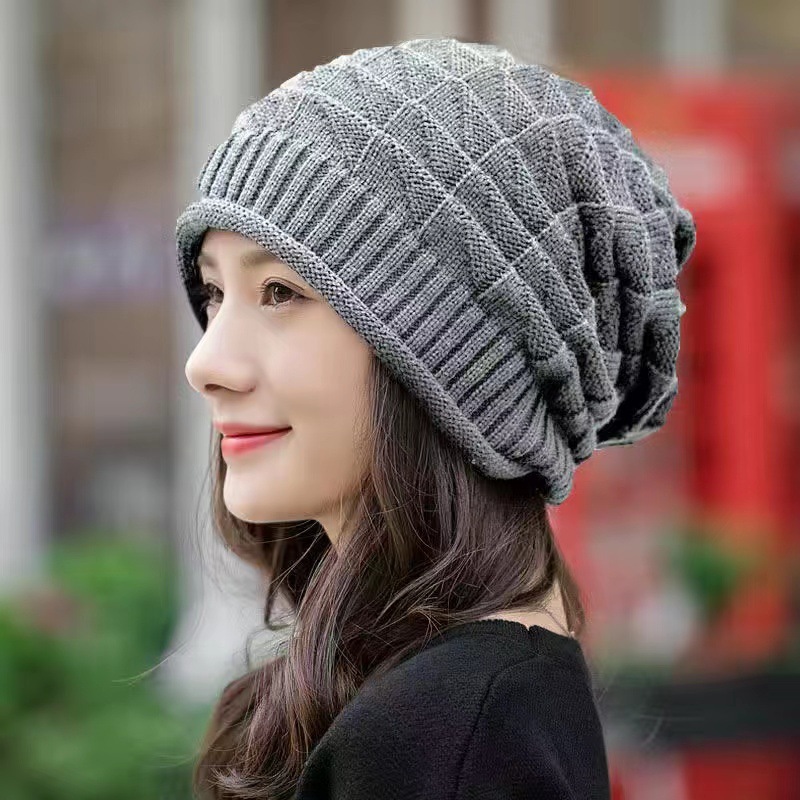 秋冬款韩版时尚百搭包头护耳堆堆帽帽子女士针织帽韩版时尚百搭包|undefined