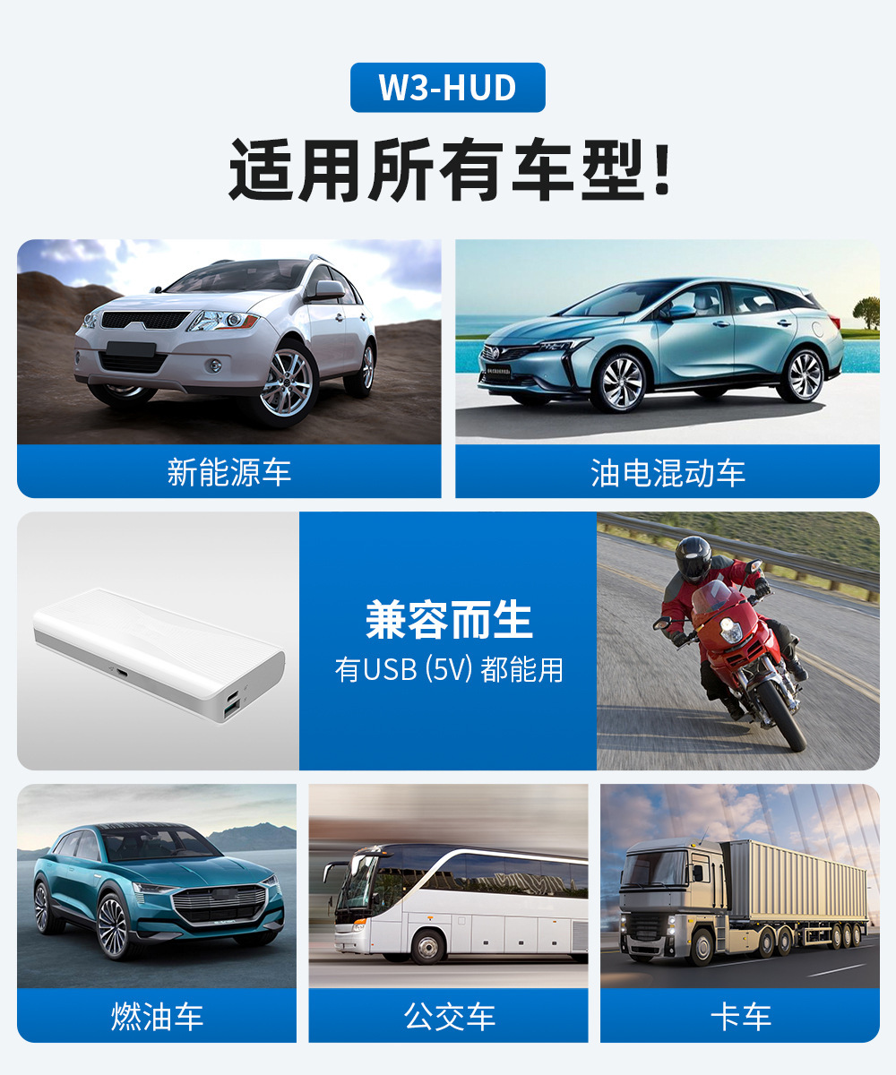 2026 New Product Hud Cross-Border Universal Car Speedometer USB Interface Vehicle Speedometer Km/Mph Head-Up Display