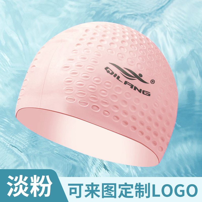 Gorro de natación de silicona, talla grande, para adultos, con protección para los oídos, protector de cabello, impermeable, logotipo personalizado, unisex, venta directa de fábrica