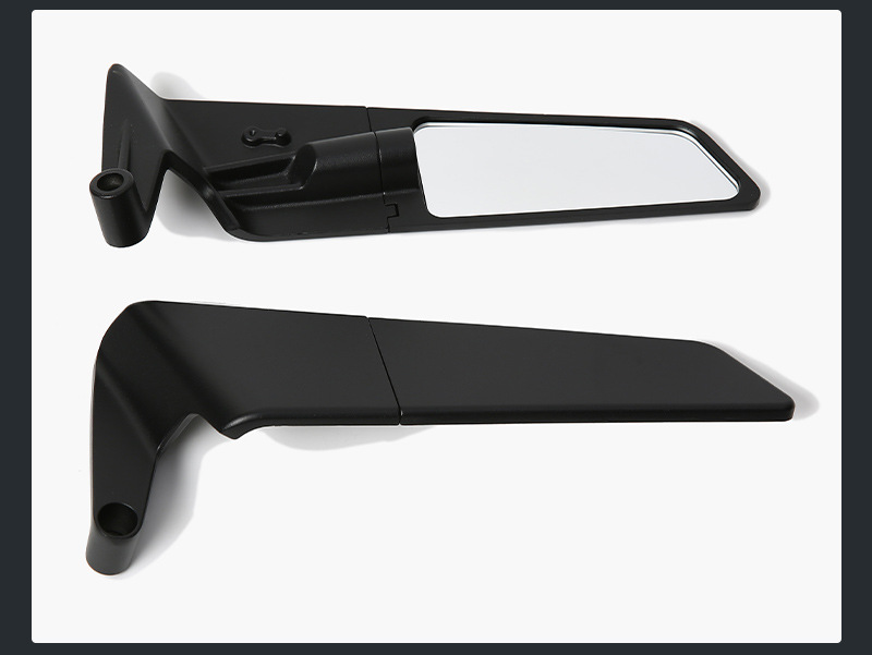Cross-Border Motorcycle Rearview Mirror Large Fixed Wing Black Shell Suitable for Ktm Calf No. 9 Foldableable Reflector