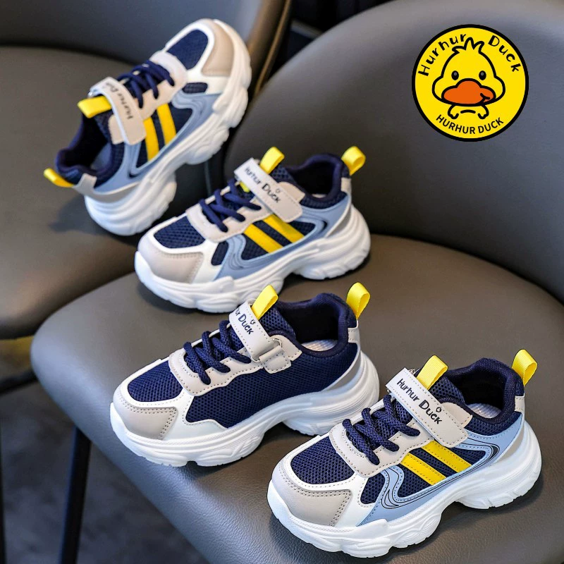 Маленькая желтая утка обувь для девочек лето 2025 новый сетчатый дышащий одиночный сетчатый ботинок для девочек детский папа обувь кроссовки