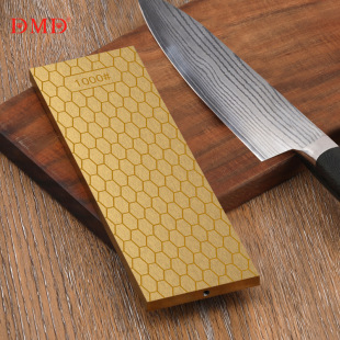 Factory wholesale DMD titanium-plated honeycomb diamond double-sided sharpening stone ice knife sharpening stone 400/1000 mesh
