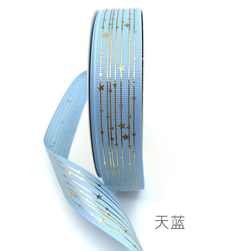 Hilo dorado cinta Star ribbon bar material de soporte cinta flor caja de regalo embalaje cinta hecha a mano al por mayor