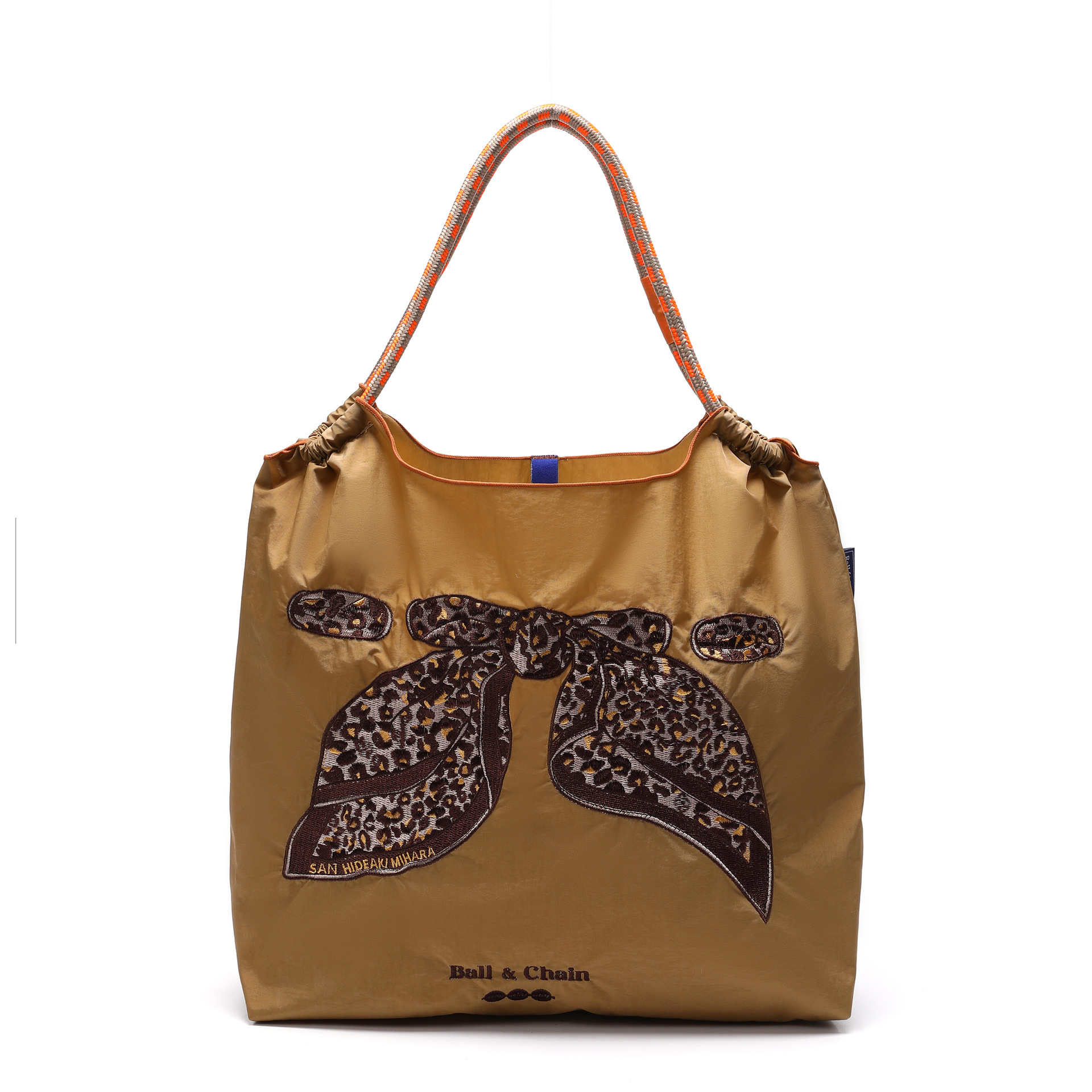 Khaki leopard print bow medium size