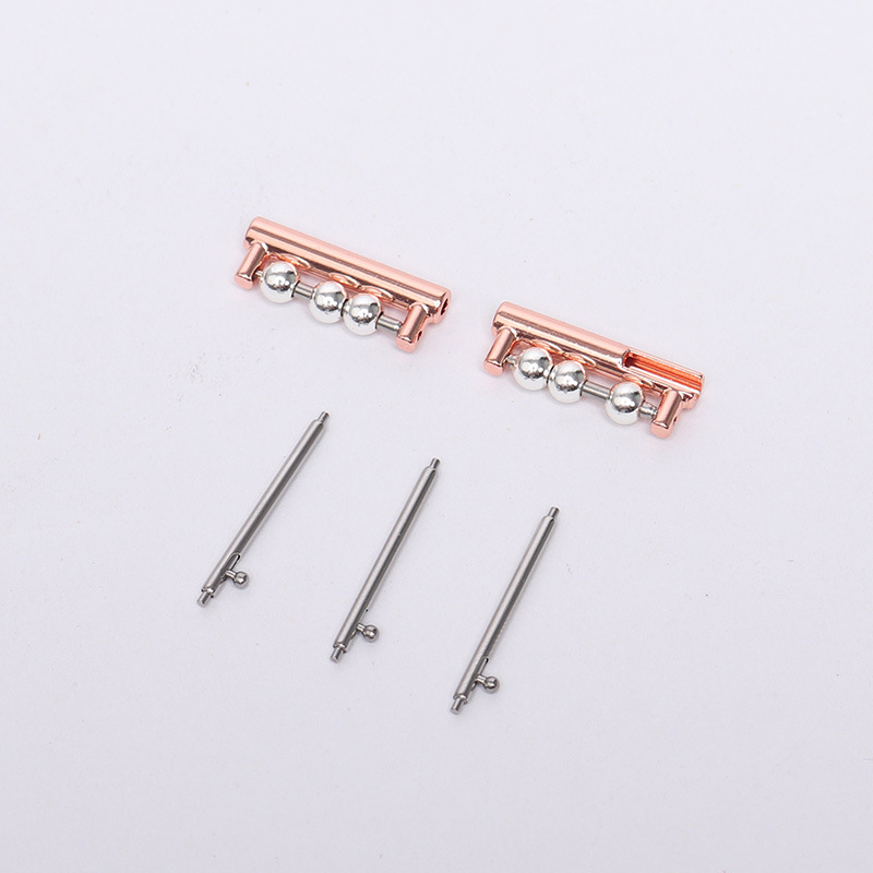 [mẫu tai thô] vàng hồng-3 hạt / Giao diện 18mm (kèm kim tháo nhanh)