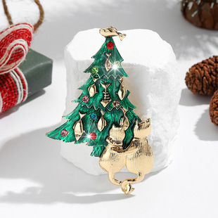 Christmas series Christmas tree Christmas tree broiler foreign trade directly provided dripping rhinestone clothing clothing festive jewelry chest flowers