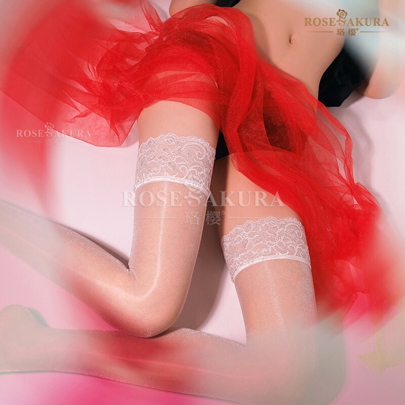 Luoying 7248 oil flash series flash silky black silk ultra-thin jacquard stockings silicone non-slip plus size [including tax