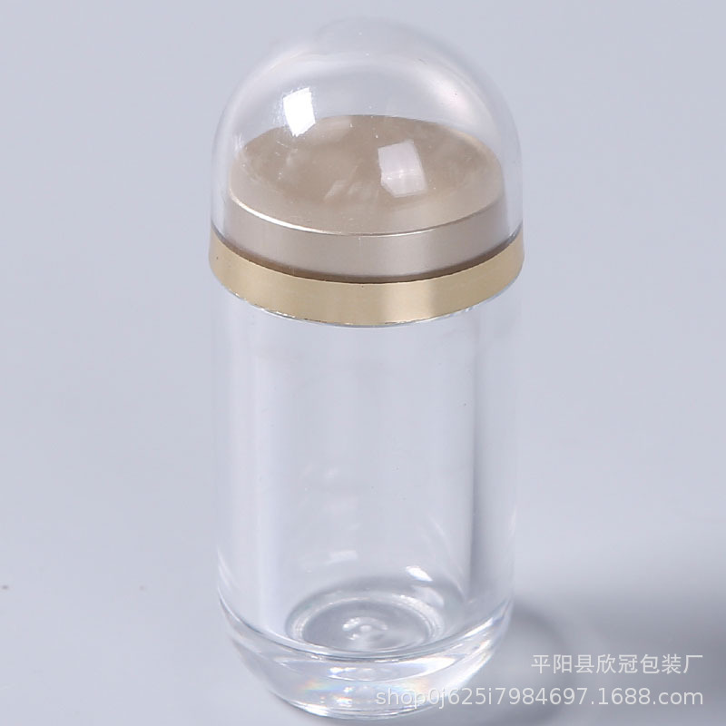 弾丸透明アクリル小さな錠剤ボトル冬虫夏草デンドロビウムソフトカプセルゴールデンカバー透明ヘルスケア製品ボトルプラスチック缶|undefined