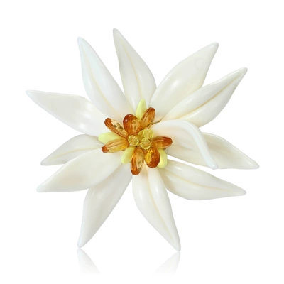 Pastoral Style Enamel Edelweiss Flower Brooch Korean Style Simple Elegant Ladies Suit Decorative Corsage Accessories