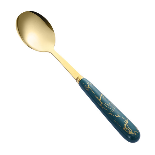 Stainless steel spoon Internet celebrity ins household high-value anti-ceramic marble spoon creative mixing spoon wholesale