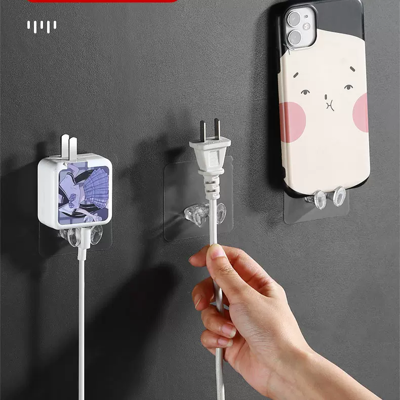 新款强力无痕插头挂钩 收纳粘钩插座电器电线插头支架 数据线挂钩