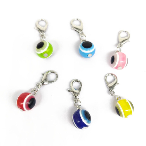 Demonic Eye Resin Bead Lobster Claw Pendant Necklace Bracelet Charm DIY Jewelry Accessories