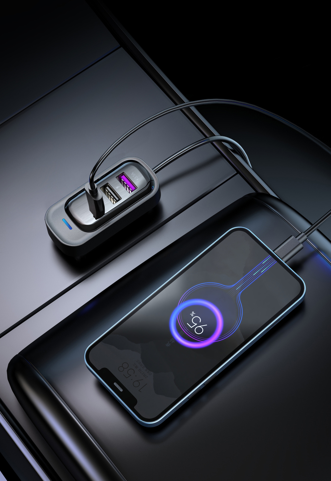Yq1 Amazon New Car Charger Multifunctional Super Fast Charging Car 6-Port Mobile Phone Charger