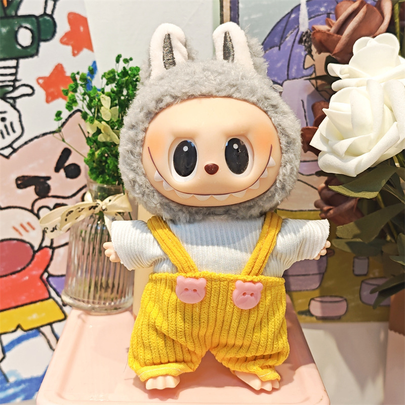 Labubu ベビー服ビニールラブブ 17 センチメートル人形かわいいドレスアップカジュアルスーツスカートぬいぐるみ服|undefined