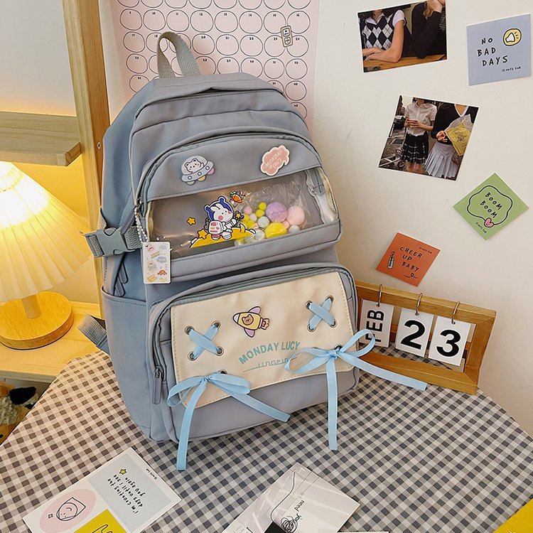 حقيبة مدرسية ملونة حلوى للطلاب 2021 حقيبة كتف جديدة في الصيف display picture 36