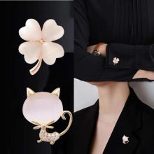 领口防走光胸针开衫珍珠别针少女衣服装饰扣针服饰固定神器胸花针