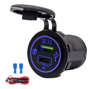 DC12-24V��܇��ͧ���b�֙C�Pӛ������� QC3.0+TYPEC�p�ڿ���侀