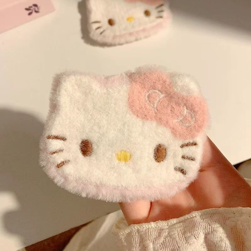 Заколка для волос (Hello Kitty) плюшевая большая фуксия, 5,3×3,8 см