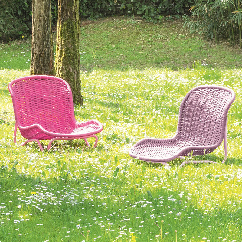 Balcón al aire libre silla de ratán hogar perezoso ocio silla mesa de té de tres piezas jardín al aire libre patio mesa y silla de ratán image 3