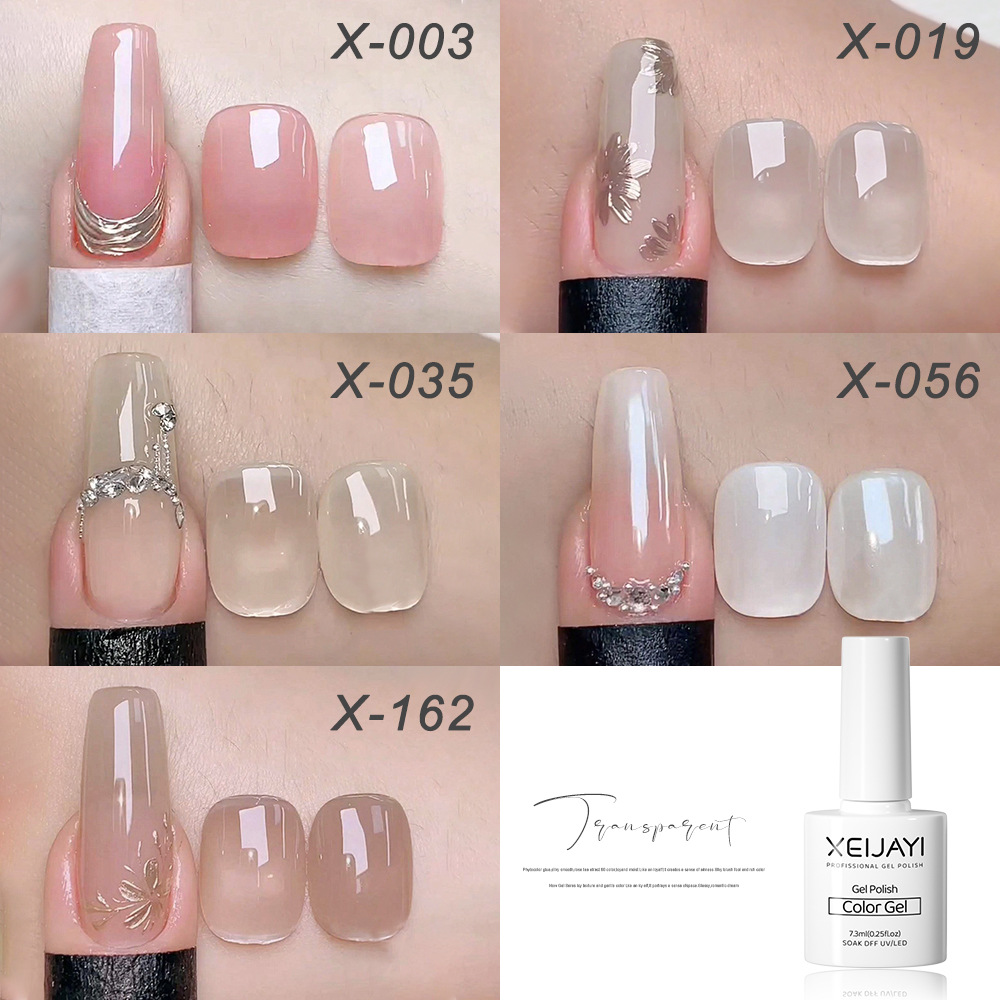 Juego de Esmalte de Uñas Gel Traslúcido de Verano de 5 Colores Secado Rápido