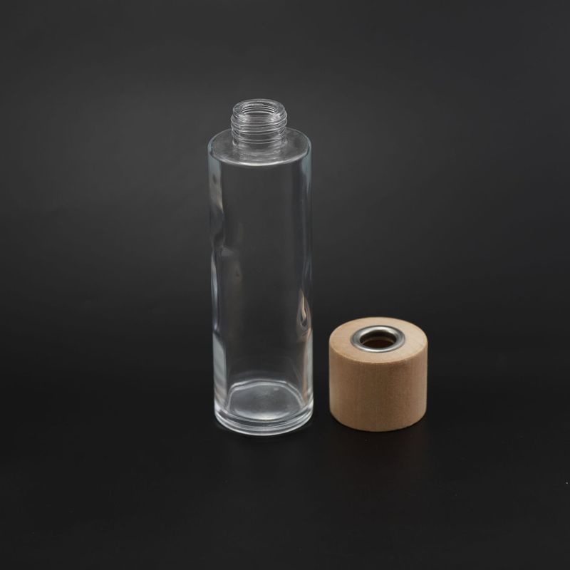 日系小清新新風木蓋アロマボトル200ml現物供給痩せ高円柱平肩無火ガラス|undefined