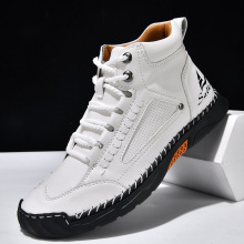 现货 秋冬新款高帮马丁靴男士跨境大码皮靴外贸手工缝线爆款男靴