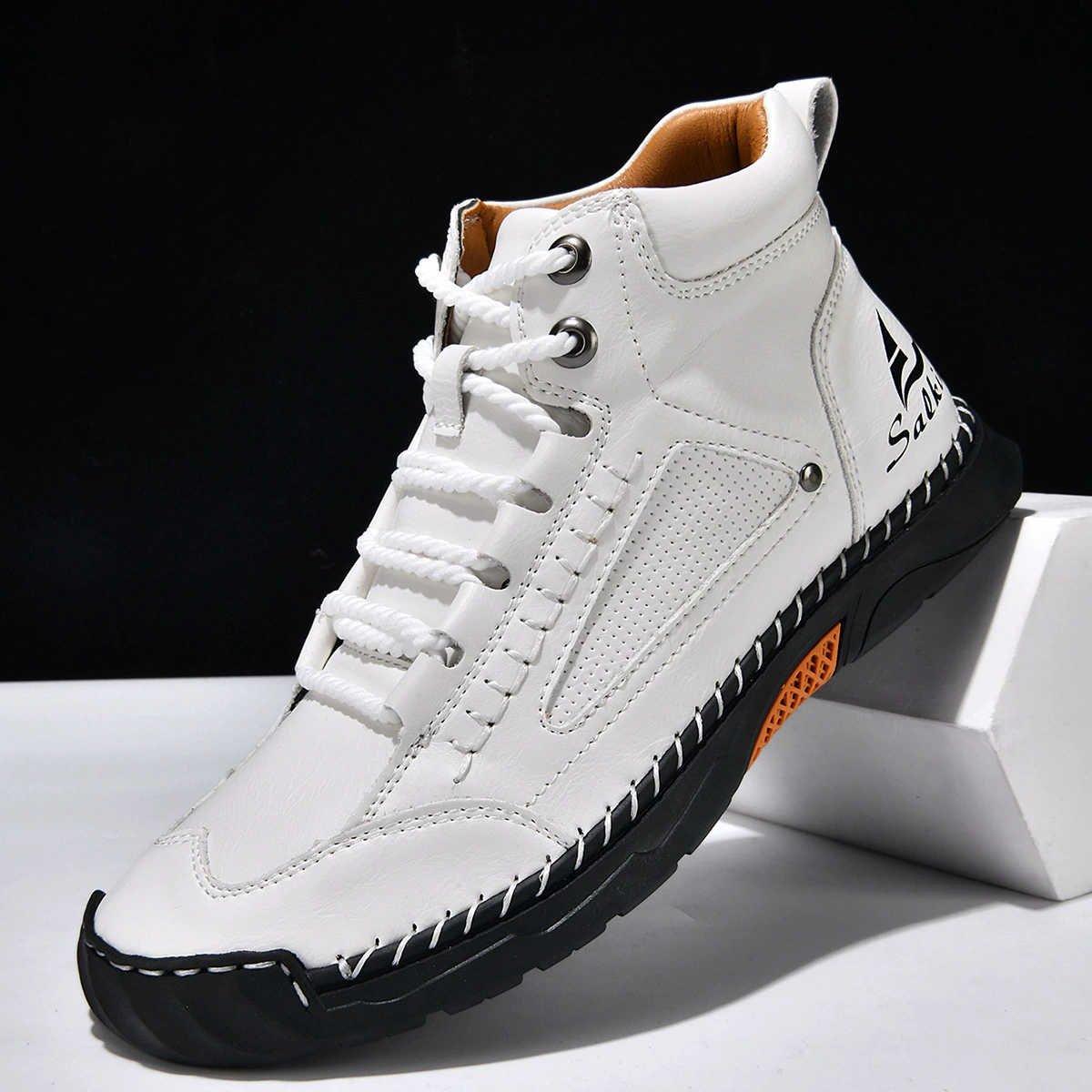 В наличии, новые осенне-зимние высокие ботинки Мартин для мужчин, кожаные ботинки больших размеров для трансграничной торговли, популярные мужские ботинки ручной работы для внешней торговли