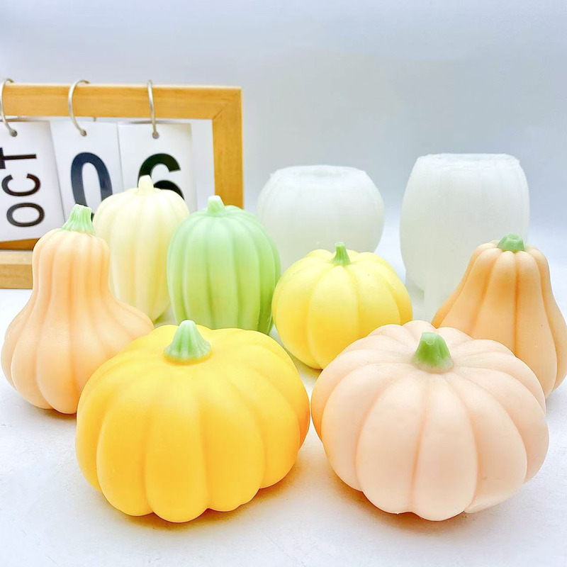 国境を越えたハロウィーンカボチャろうそくシリコン金型DIYカボチャ手作り石鹸ケーキ焙煎ろうそくカボチャ置物|undefined