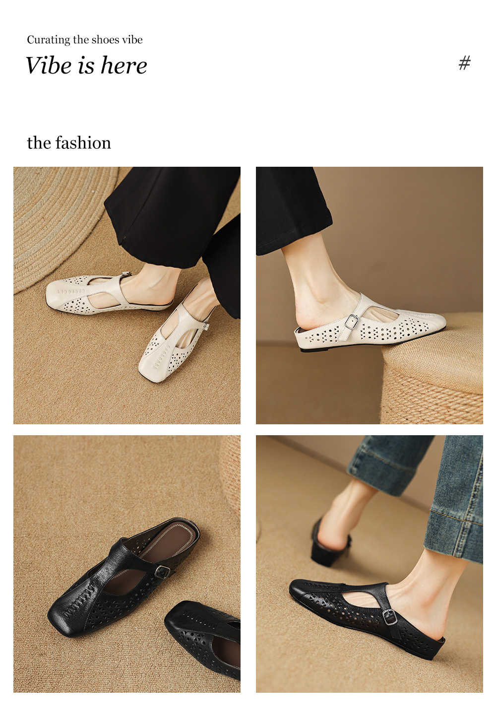 Dép sandal nữ xỏ ngón đế bệt quai chữ T đục lỗ mùa hè — đen chi tiết 2