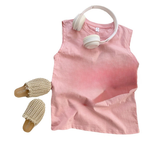 Summer Girls Dress Baby Trendy Children Personality Streetwear Korean Style Letter Pink Princess Backless Dress