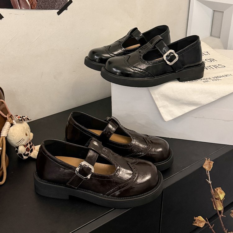 Counter-Version Black Loafers for Women, 2026 New Spring Soft-Soled Mary Jane Shoes, Small Leather Shoes, French-Style Single Shoes