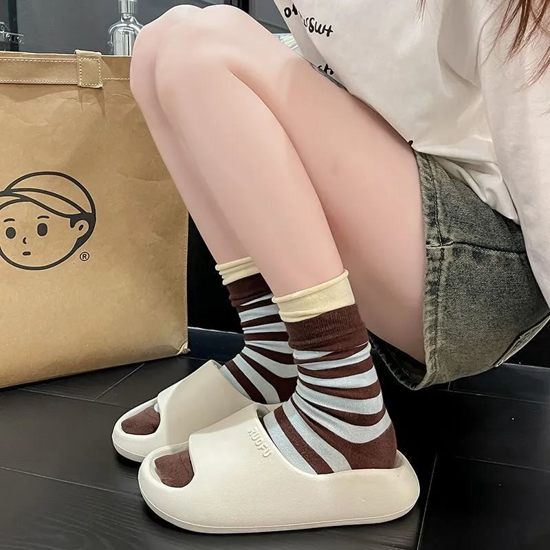 Ruofu Eva Soft-Soled Slippers, Home Anti-Odor Versatile Dormitory Outdoor Thick-Soled Sandals, Dopamine-Enhancing Women's Slippers